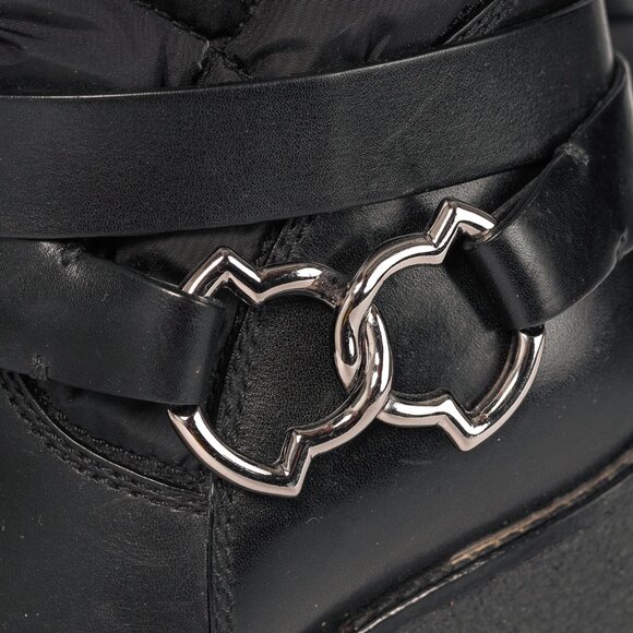 Moncler New Cernobbio Black Quilted Leather Wedge Boots - Picture 9 of 11